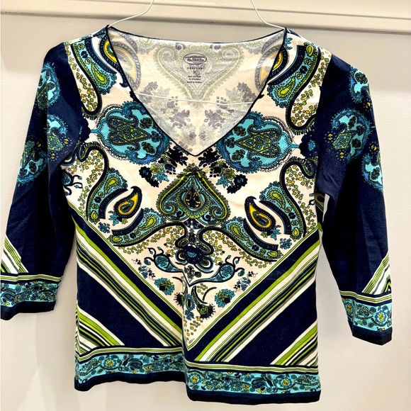 Talbots Tops - Talbots cotton top.  3/4 sleeve. Pretty design like new. Petite.